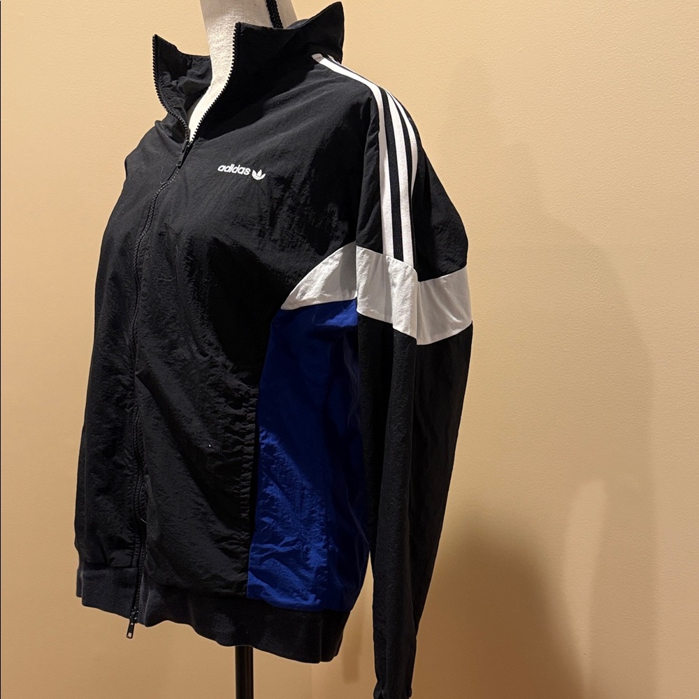 Adidas Men's Black and Blue Track set - jacket and pants - jacket M, pants L
